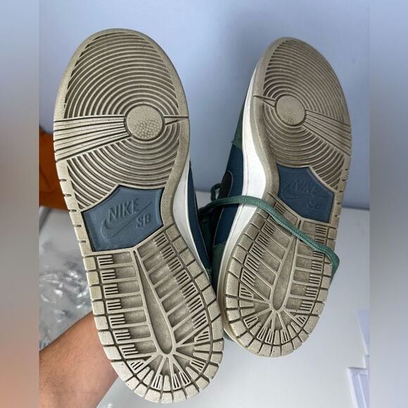 Nike SB Dunk Mid Pro Green 314383-304 vintage Retro 9.5 Suede black lava - Picture 7 of 9